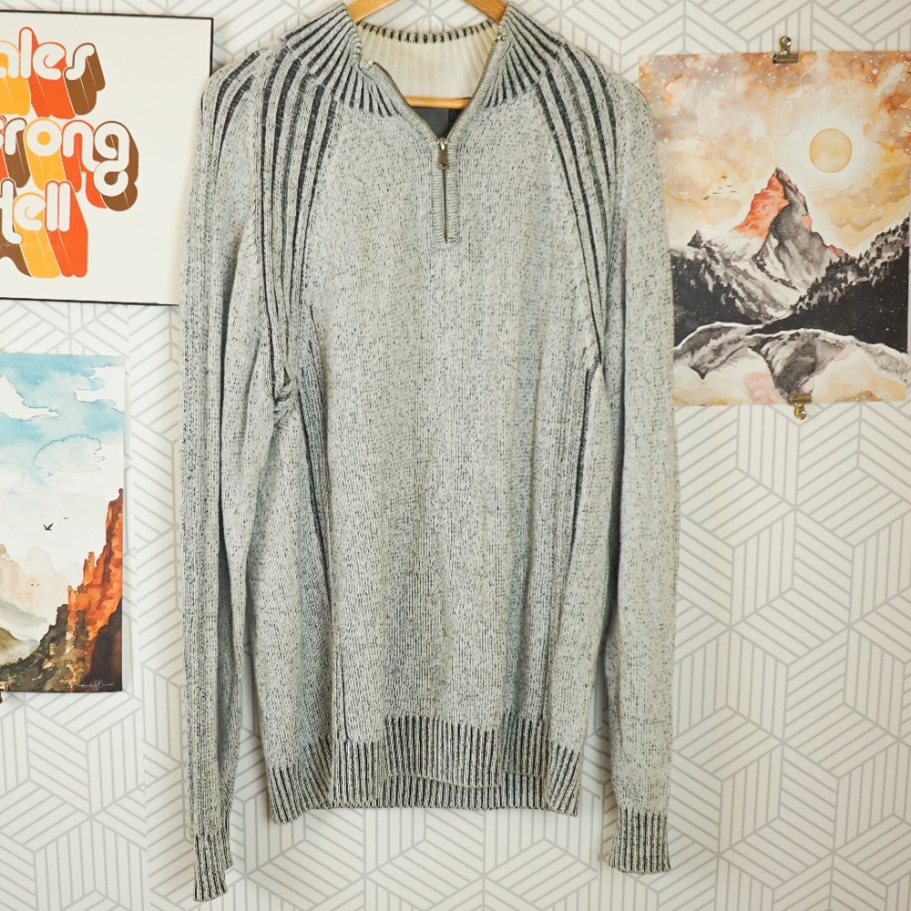 Mens BKE grey quarter zip sweater